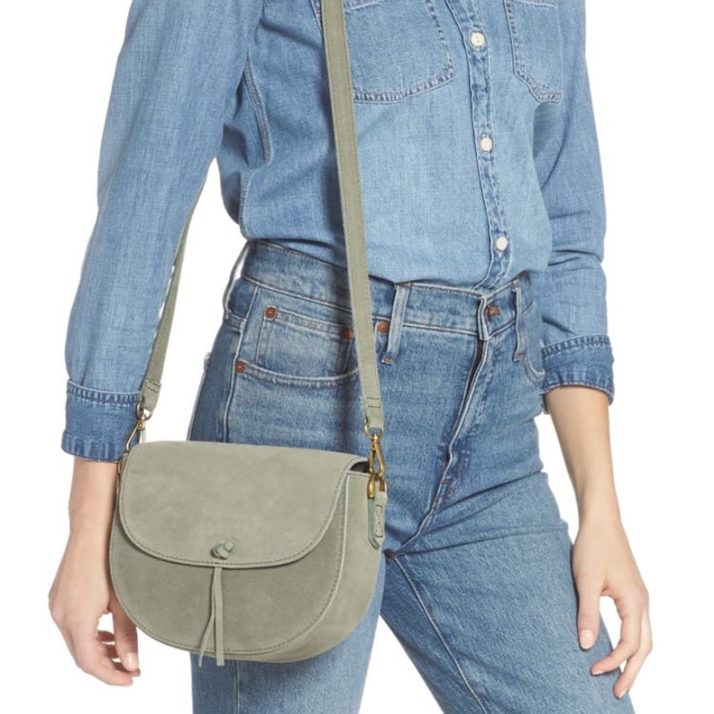 Madewell The Elsewhere Tie Saddlebag in Suede - Picture 2 of 9